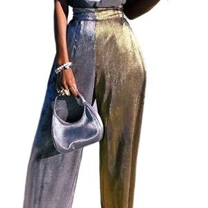 NWT Akira Metallic Silver and Gold Women's Pants